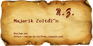 Majerik Zoltán névjegykártya